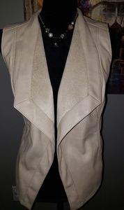 Mo-Ka faux-leather Vest Size Small! Tan! New